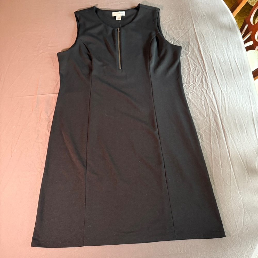 Christopher Banks Dress Size 16 Black Sleeveless Office to Party Style Easy Care